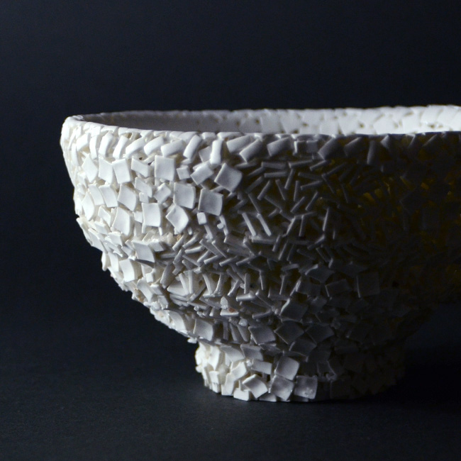 CONGLOMERATE 白磁茶碗（共箱付）　作家「田中雅文」 