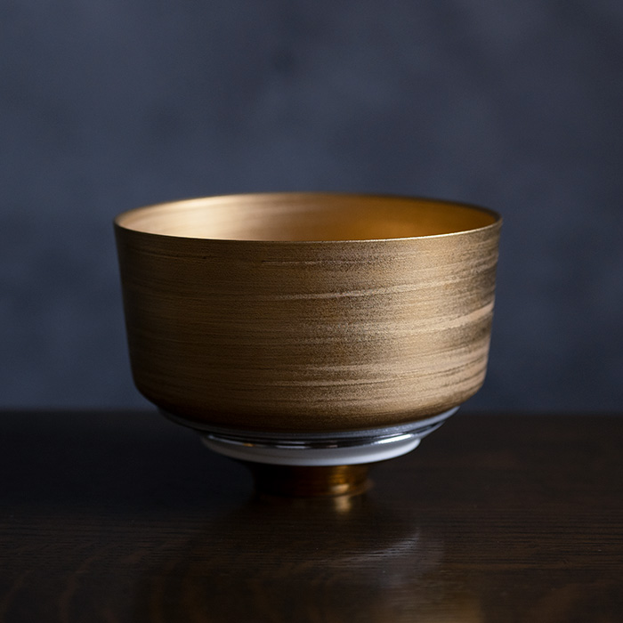 【共箱付】彩泥四重茶碗「JEWEL”ゴールド”」（MT-062）　作家「田中雅文」