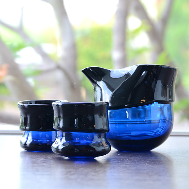 ガラス　DOMAKI ""Blue"" 酒器揃　作家「飯田将平」