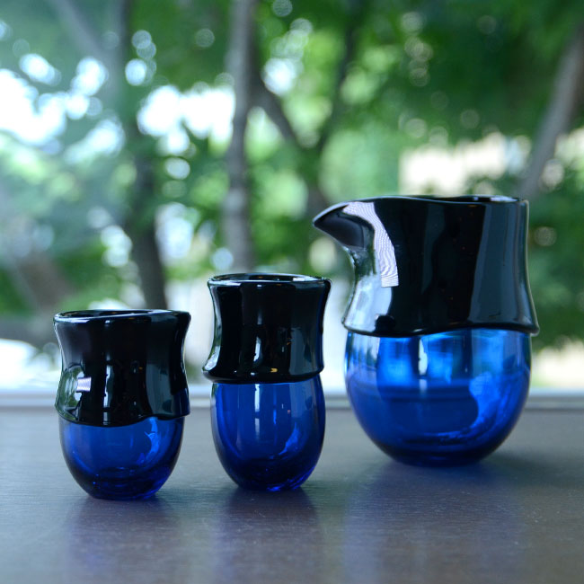 ガラス　DOMAKI ""Blue"" 酒器揃no.3　作家「飯田将平」