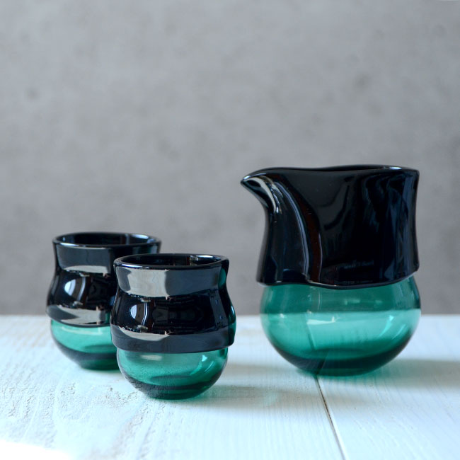 ガラス　DOMAKI ""Green"" 酒器揃no.3　作家「飯田将平」