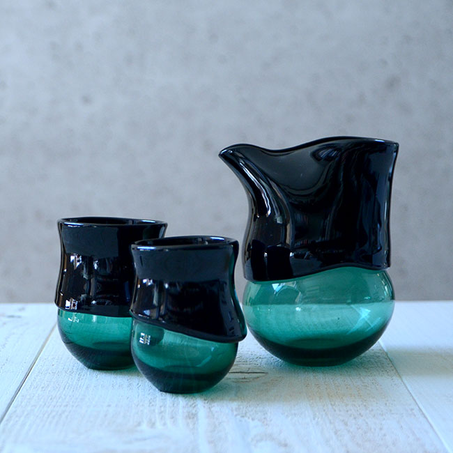 ガラス　DOMAKI ""Green"" 酒器揃no.5　作家「飯田将平」