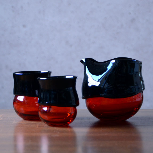 ガラス　DOMAKI ""Red"" 酒器揃no.3　作家「飯田将平」