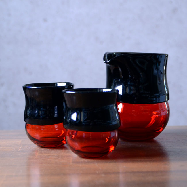 ガラス　DOMAKI ""Red"" 酒器揃no.4　作家「飯田将平」
