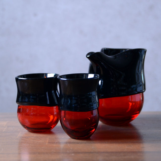 ガラス　DOMAKI ""Red"" 酒器揃no.5　作家「飯田将平」