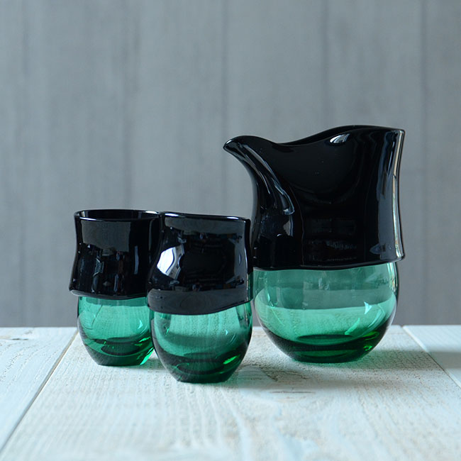 ガラス　DOMAKI ""Green"" 酒器揃