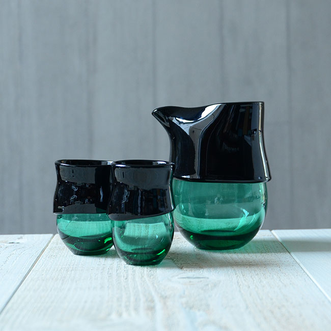 ガラス　DOMAKI ""Green"" 酒器揃(SI-053)　作家「飯田将平」