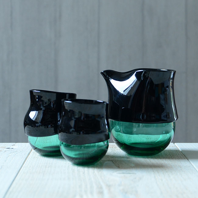 ガラス　DOMAKI ""Green"" 酒器揃
