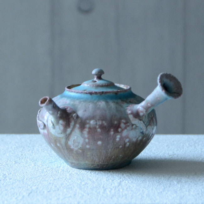 青急須（共箱付no.3）　作家「山田想」