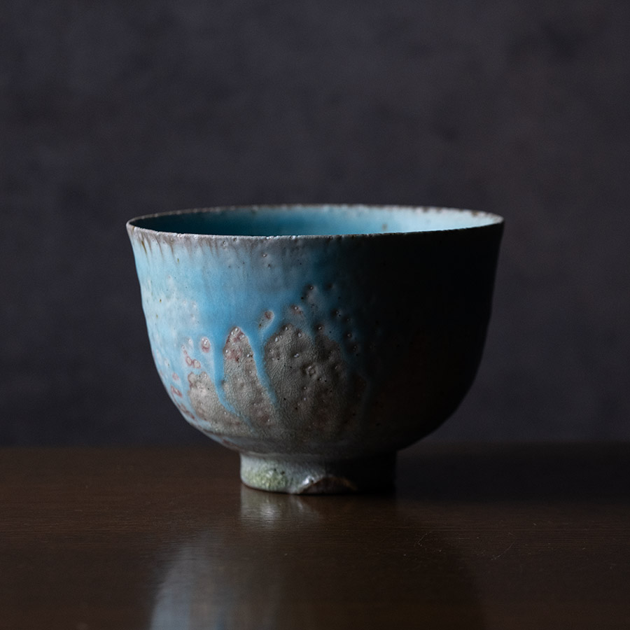 抹茶茶碗 |【共箱付】青茶碗 (SOY-597) 作家「山田想」