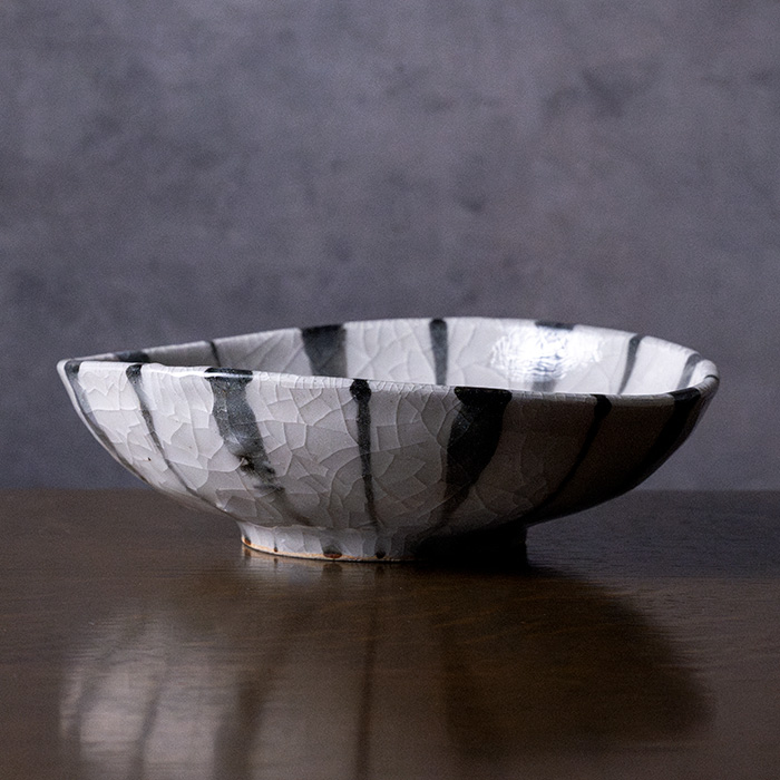 和食器　長石釉十草沓型中鉢　佐々木好正