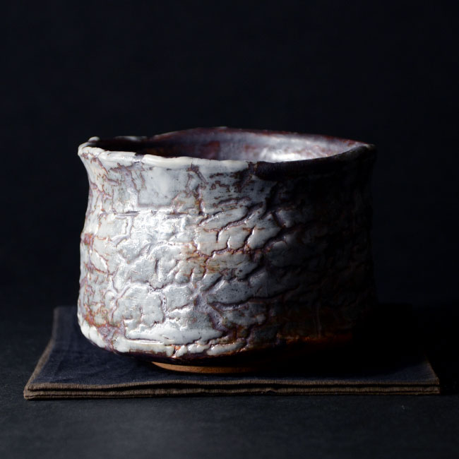 和食器　鼠志野茶碗（共箱付no.1）　作家「林健人」