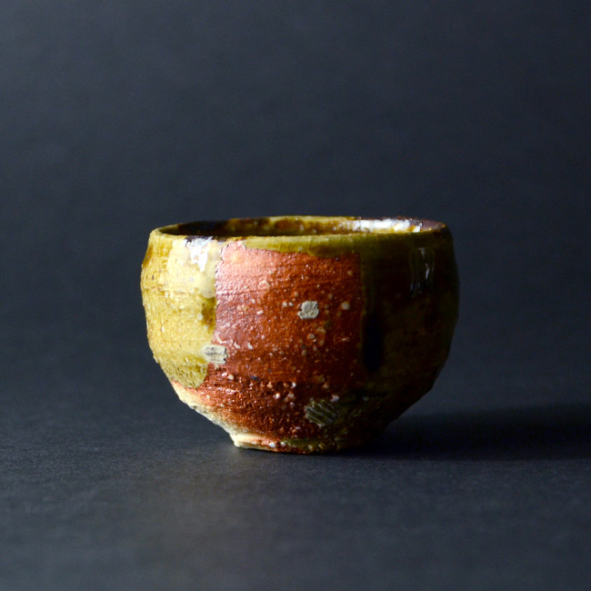 和食器　大和織部ぐい呑（共箱付A) 　作家「金本卓也」