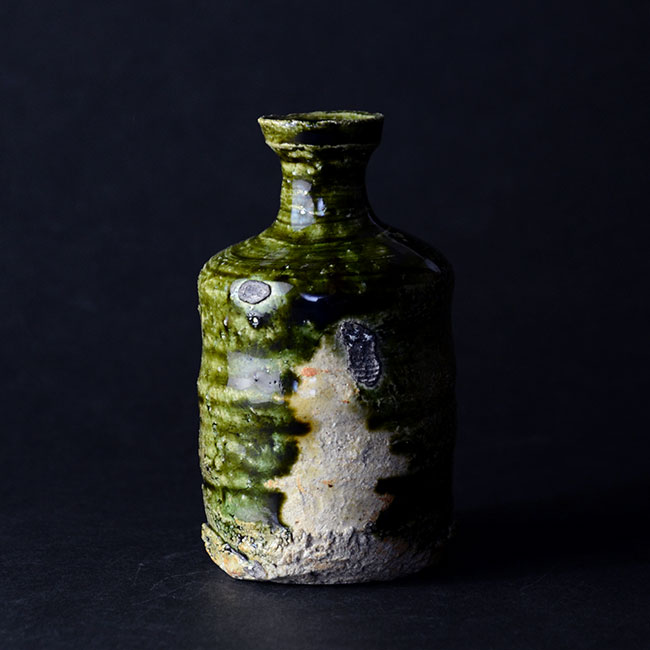 和食器　大和織部徳利（共箱付no.1) 　作家「金本卓也」