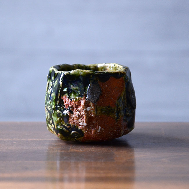 和食器　大和織部ぐい呑(TK-058) 　作家「金本卓也」