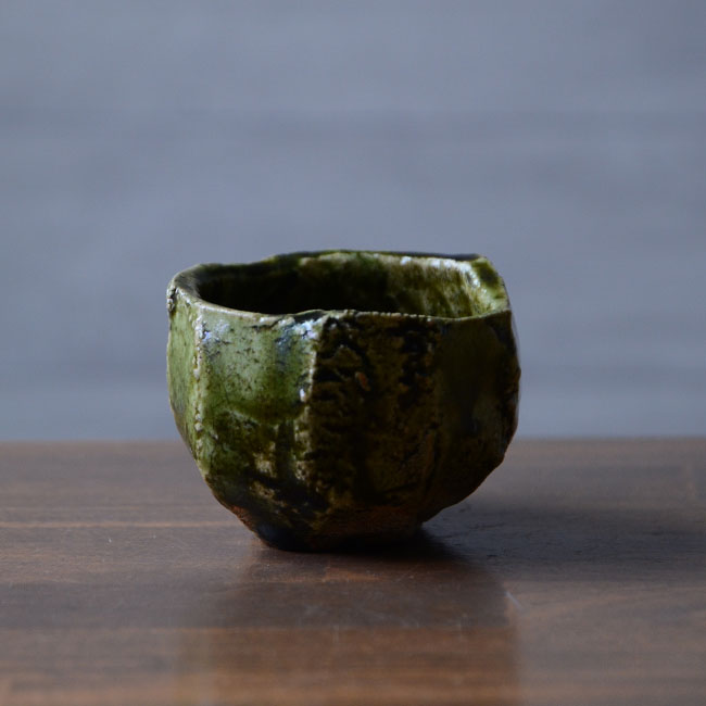 和食器　大和織部ぐい呑(TK-068) 　作家「金本卓也」