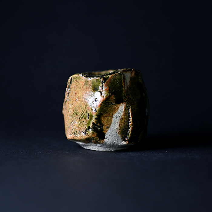 【共箱付】 大和織部鎬ぐい呑(TK-052)　作家「金本卓也」