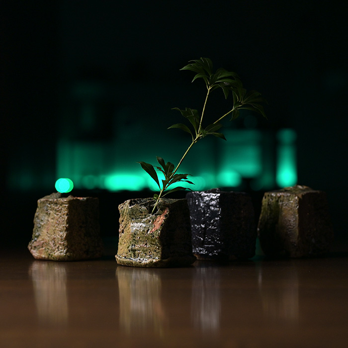 大和織部花器　作家「金本卓也」