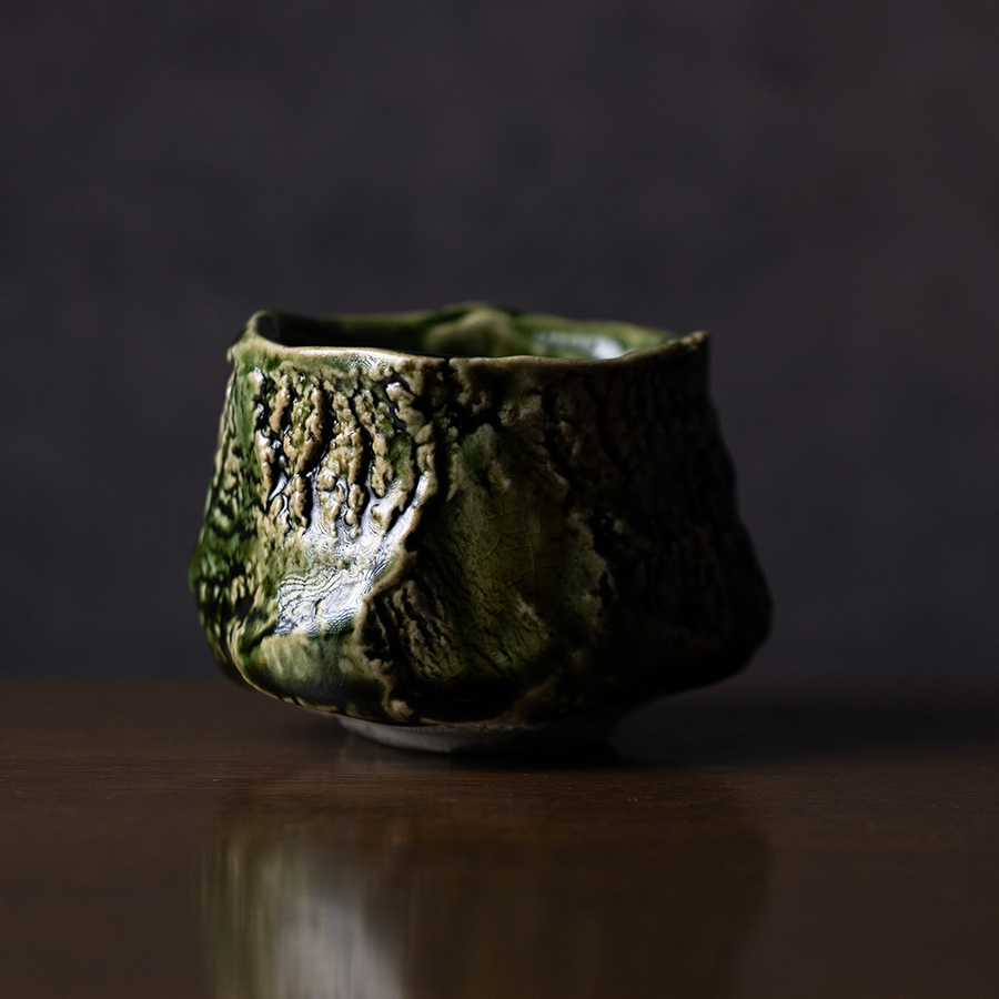 共箱付】大和織部ぐい呑(TK-113) 作家「金本卓也」