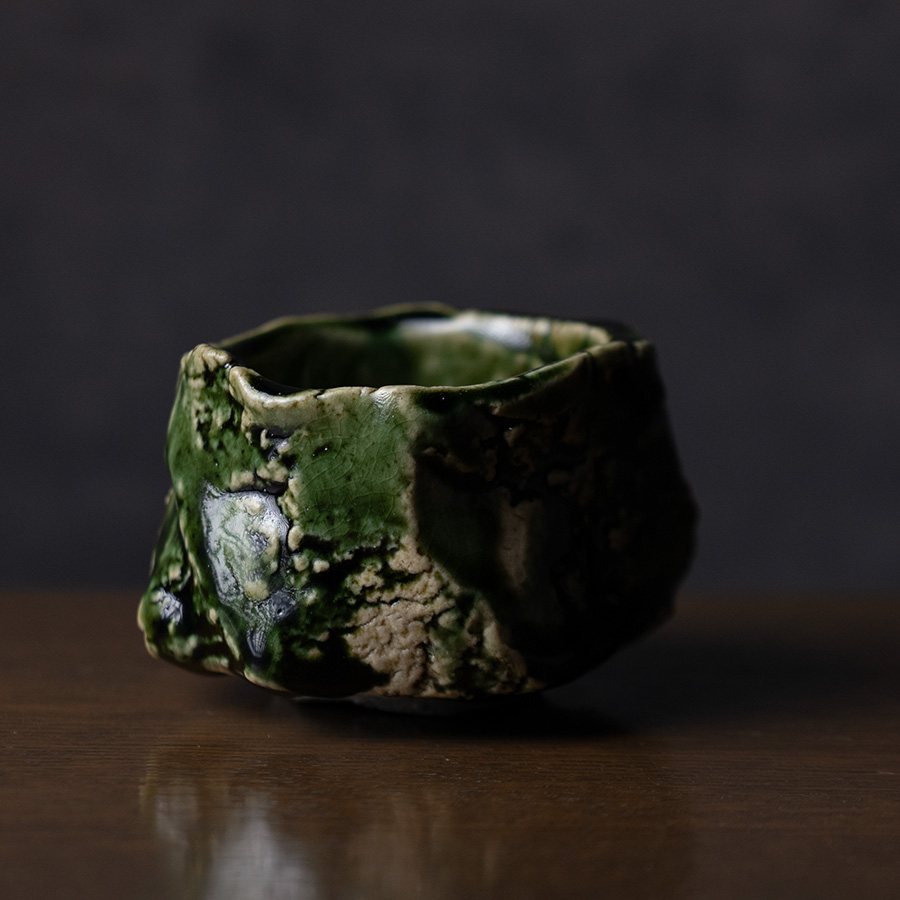 和食器 大和織部足付長角皿 作家「金本卓也」