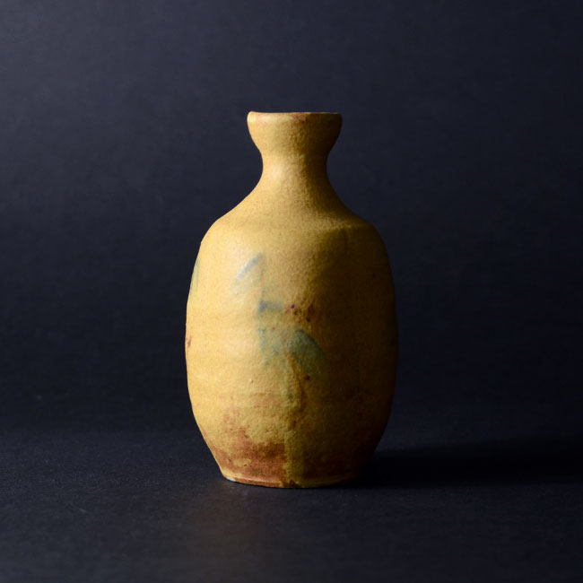 柚子手黄瀬戸徳利（共箱付A）　作家「瀬津義雄」