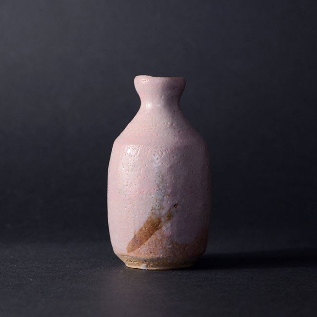 茜志野草文徳利（共箱付A）　作家「瀬津義雄」