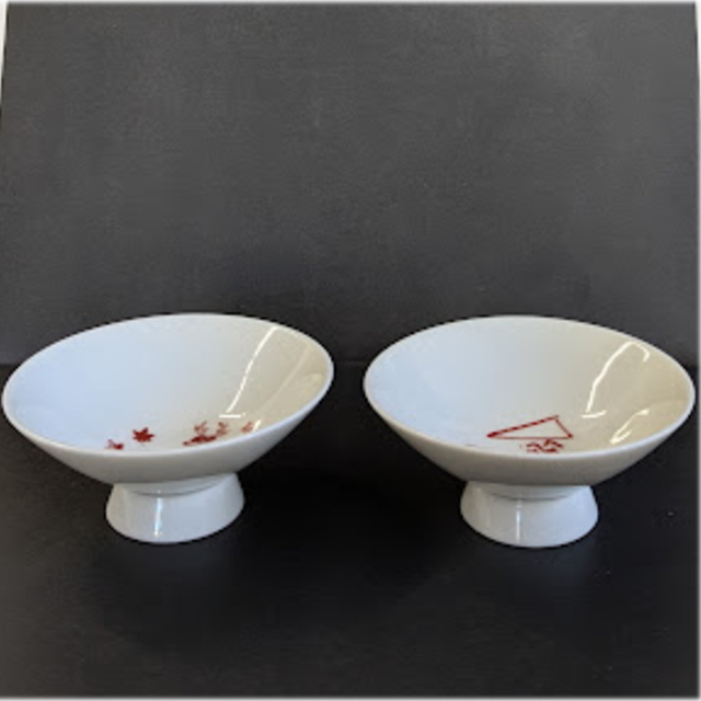 秋鹿 高台平盃 もへじ & バンビ―