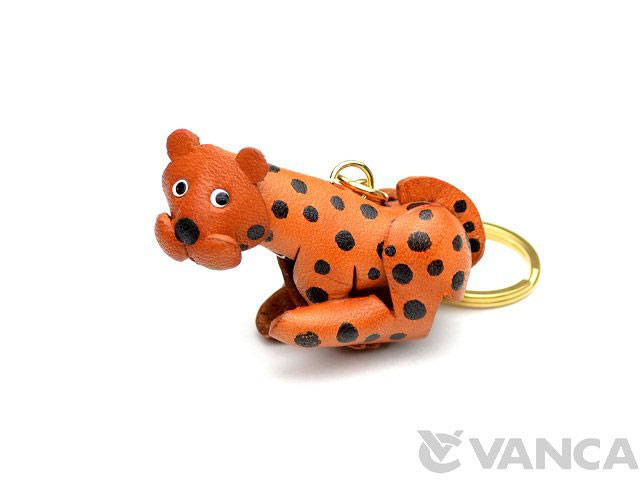 VANCA　本革レザーキーホルダー　ヒョウ