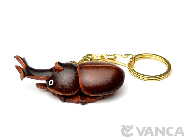 VANCA　本革レザーキーホルダー　かぶと虫