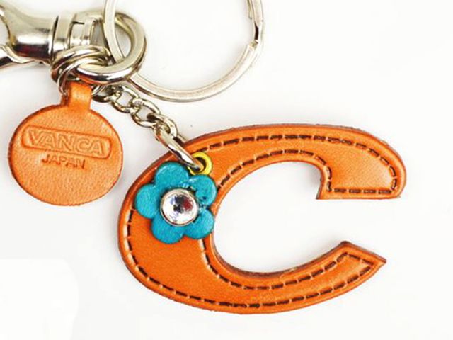 イニシャル C 革雑貨 バッグチャーム キーホルダー VANCA バンカクラフト