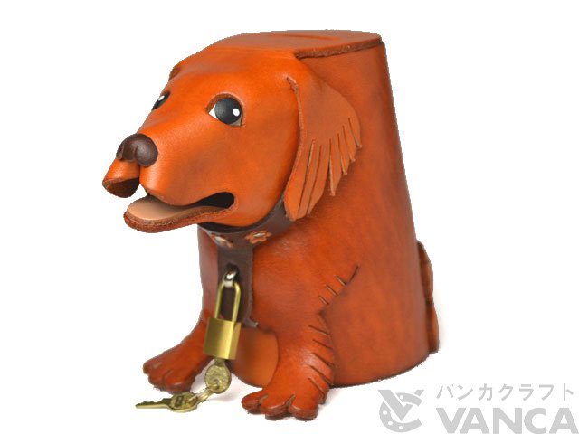 ゴールデン貯金箱　VANCA　本革レザー