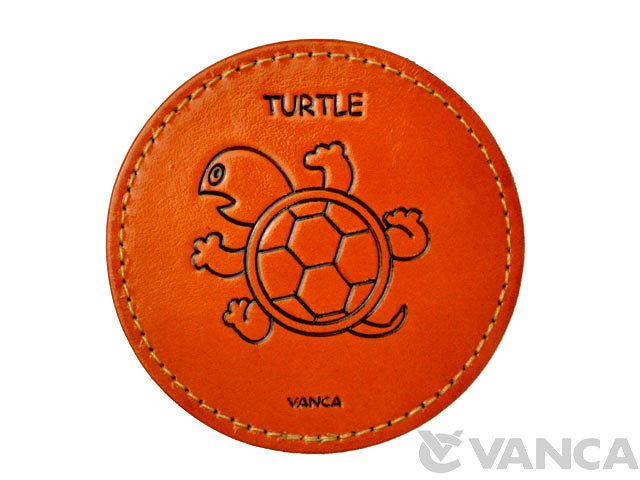 本革製　VANCA　コースター　動物　かめ