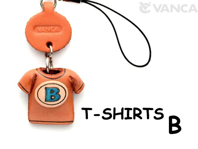 本革レザーTシャツ携帯ストラップ青　B