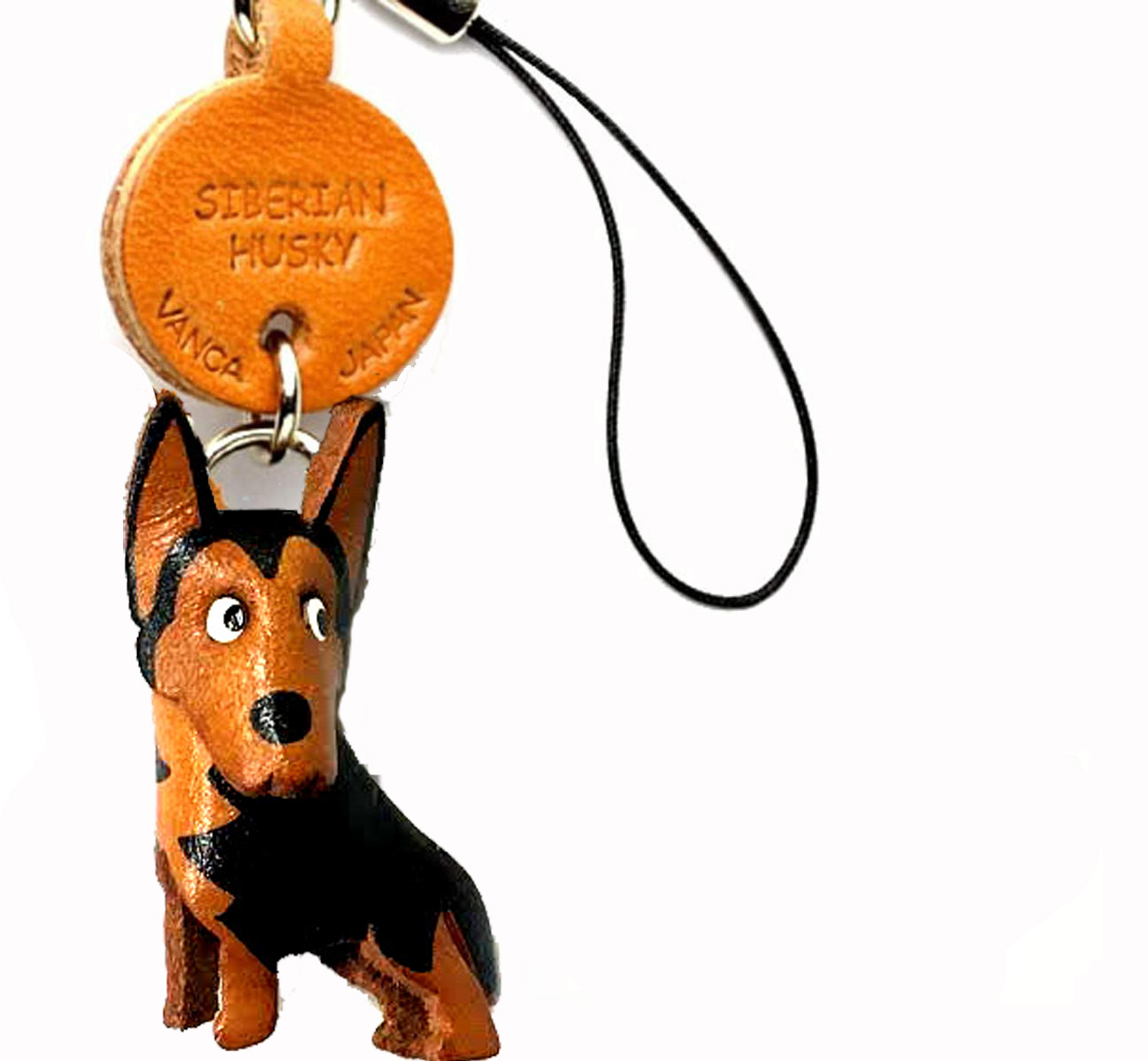 ＶＡＮＣＡ本革犬携帯ストラップ　シベリアンハスキー