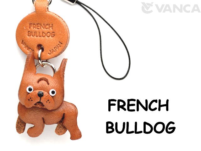 ＶＡＮＣＡ本革犬携帯ストラップ　フレンチブルドッグ