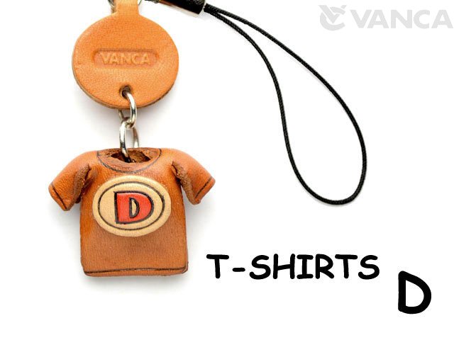 本革レザーTシャツ携帯ストラップ赤　D