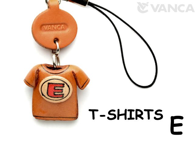 本革レザーTシャツ携帯ストラップ赤　E