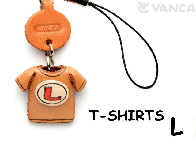 本革レザーTシャツ携帯ストラップ赤　L
