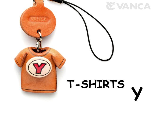 本革レザーTシャツ携帯ストラップ赤　Y