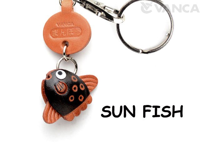 VANCA本革レザー魚キーホルダー　まんぼう