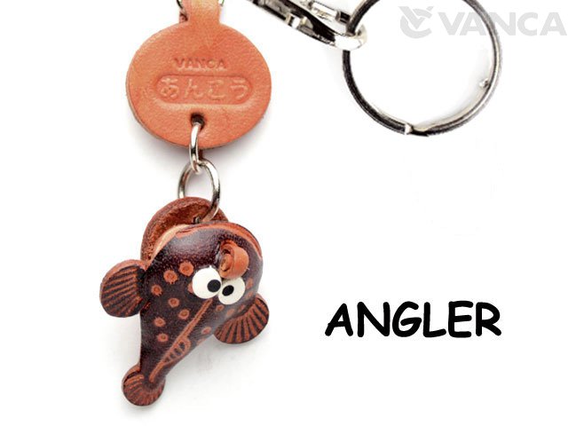 VANCA本革レザー魚キーホルダー　あんこう