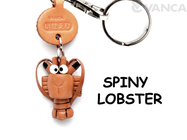 VANCA本革レザー魚キーホルダー　いせえび