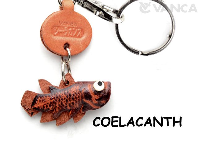 VANCA本革レザー魚キーホルダー　シーラカンス