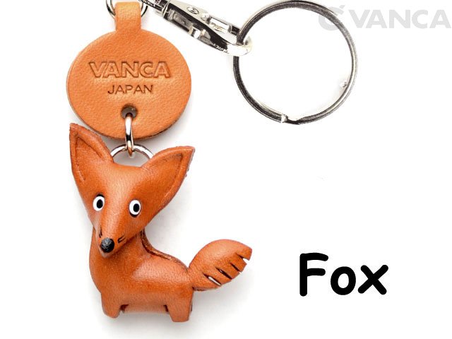 VANCA本革レザー動物キーホルダー　きつね