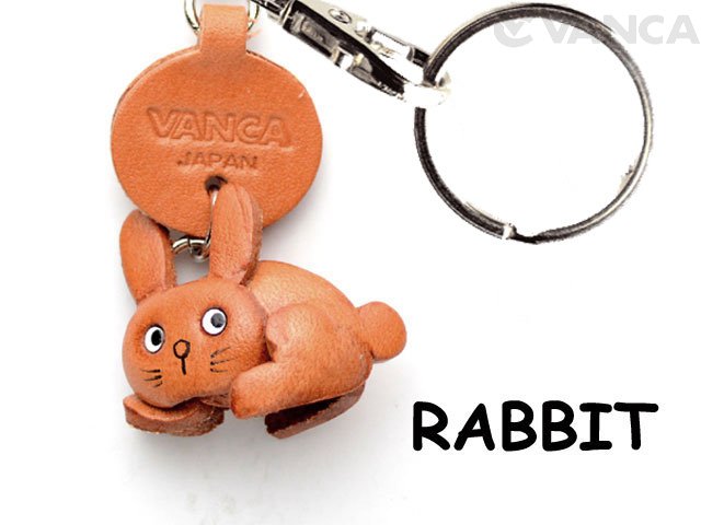 VANCA本革レザー動物キーホルダー　うさぎ