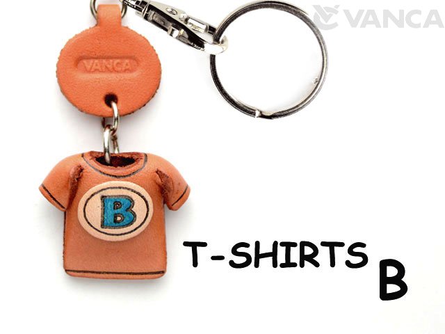 VANCA本革レザーTシャツ青キーホルダー　B