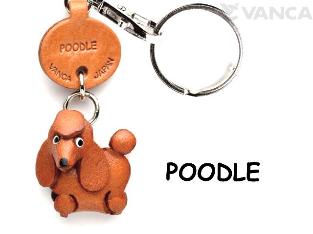 VANCA本革レザー犬キーホルダー　プードル