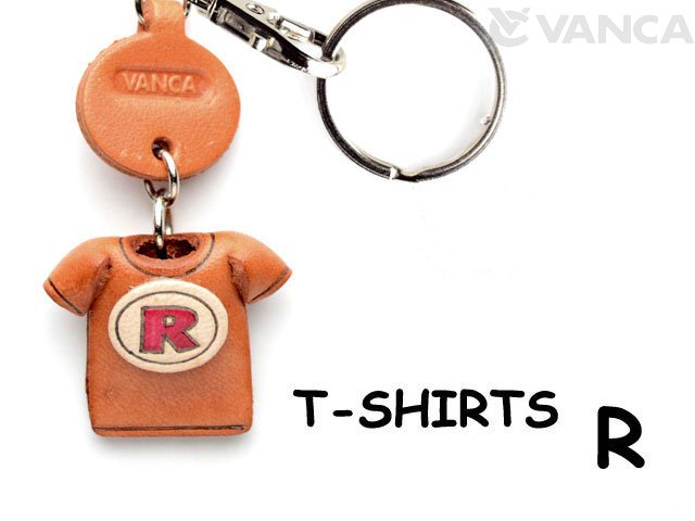 VANCA本革レザーＴシャツ赤キーホルダー　R