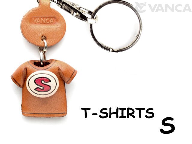 VANCA本革レザーＴシャツ赤キーホルダー　S