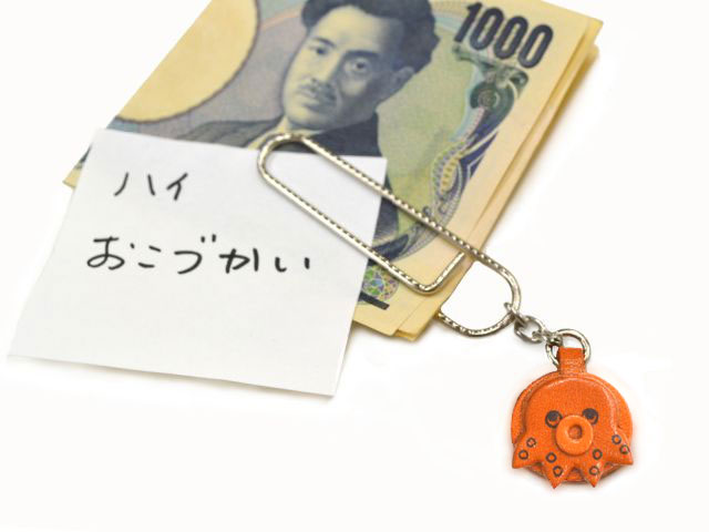 たこ VANCA 本革ペーパークリップ